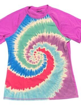 Land’s End Girls Rashguard Short Sleeve Toe Dye Girl’s Size 14 L